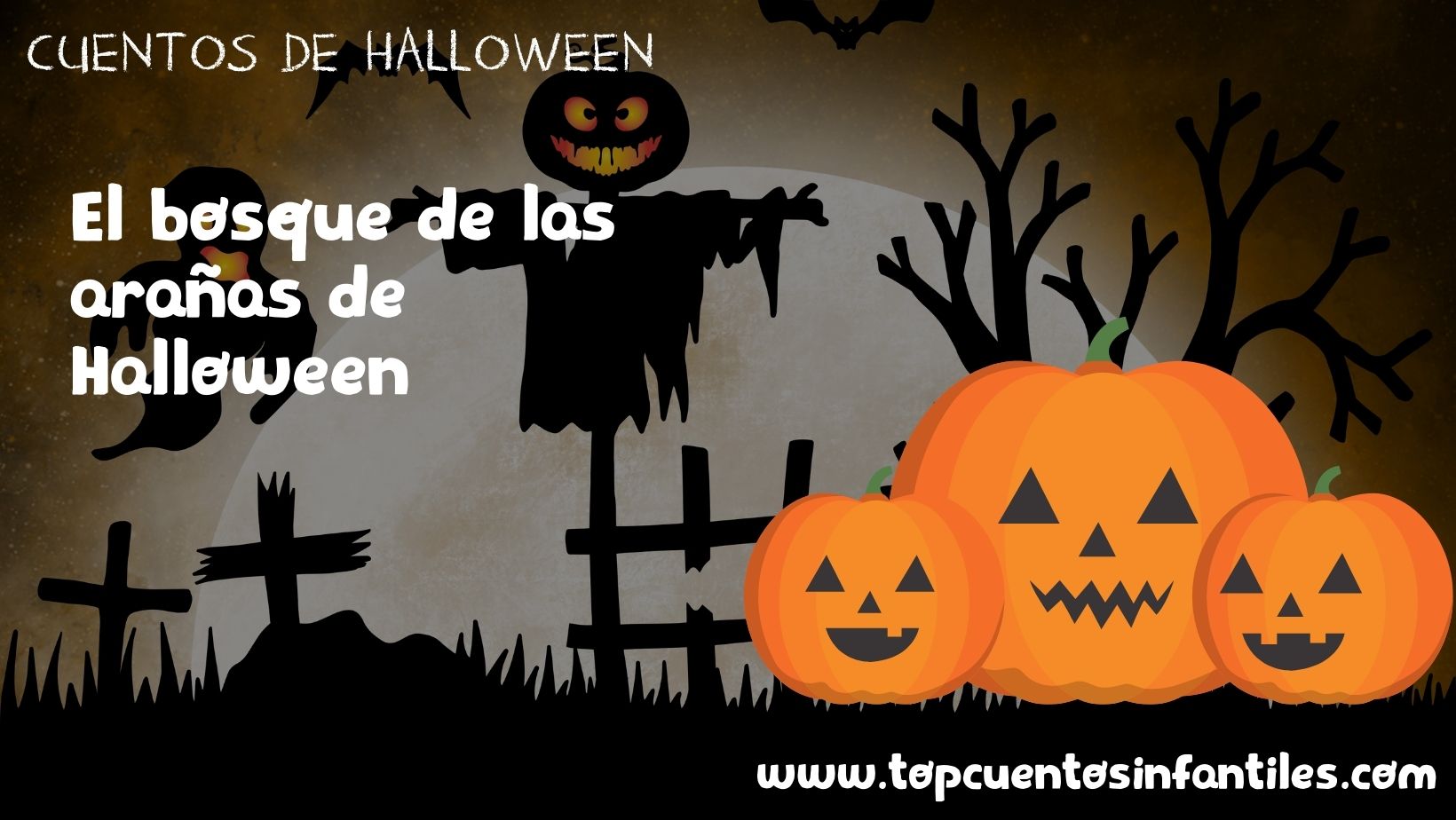 El bosque de las arañas de Halloween