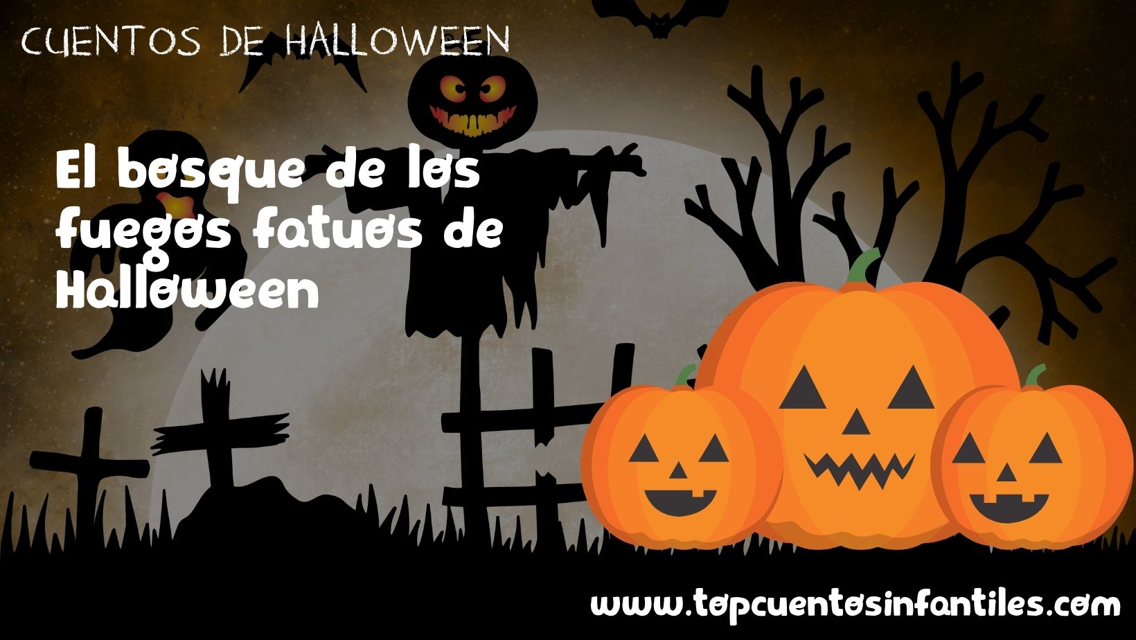 El bosque de los fuegos fatuos de Halloween