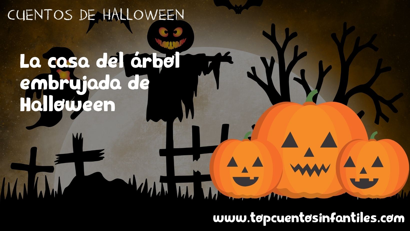 La casa del árbol embrujada de Halloween